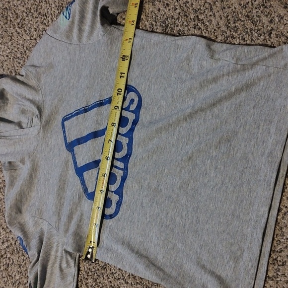 Adidas Kids Gray Hoodie with Blue Logo - Picture 6 of 7